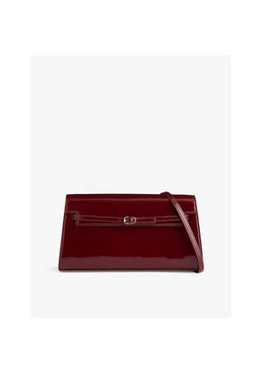 Womens Verafied Belted Patent-Leather Shoulder Bag