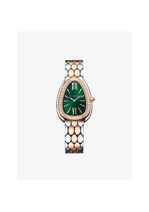 Bvlgari Serpenti Seduttori 18ct Rose-Gold, Stainless-Steel and 0.39ct Brilliant-Cut Diamond Quartz Watch