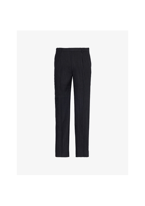 Mens Paige Shultz Pinstripe Straight-Leg Cotton-Blend Trousers