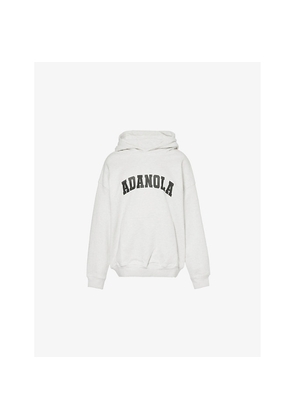 Womens Adanola Varsity Logo-Print Oversized Cotton Fleece Hoody