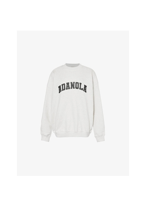 Womens Adanola Varsity Oversized Crewneck Cotton Fleece Sweatshirt