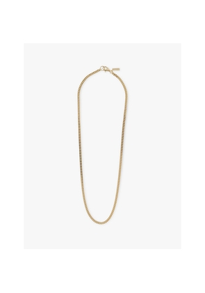 Mens Commonlines Mini Cuban 14ct Yellow-Gold Plated Sterling-Silver Chain Necklace