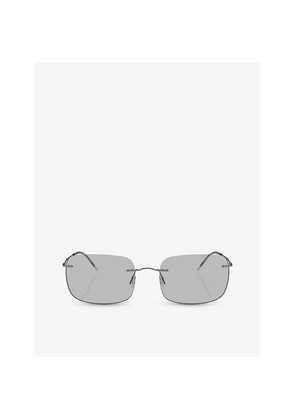 Womens Giorgio Armani Ar1512M Pillow-Frame Metal Sunglasses
