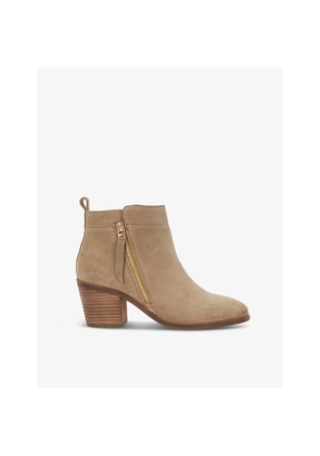 Womens Dune Paicing Pointed-Toe Suede Heeled Ankle Boots