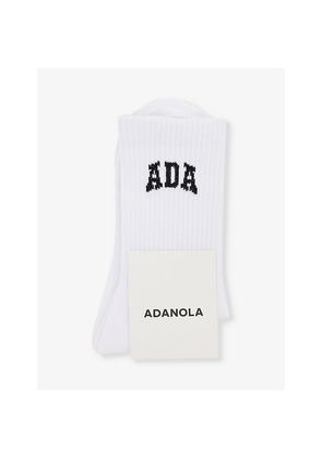 Womens Adanola Brand-Intarsia Ribbed Stretch Cotton-Blend Socks