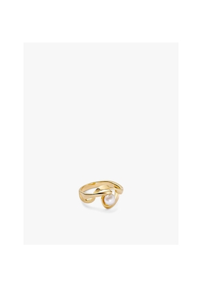 Womens Astley Clarke Floe 18ct Yellow Gold Vermeil and Freshwater Pearl Ring