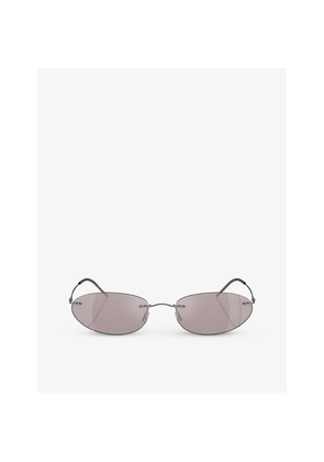 Womens Giorgio Armani Ar1508M Oval-Frame Metal Sunglasses