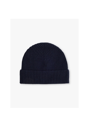 Mens Johnstons Of Elgin Ribbed Folded Cashmere Beanie