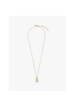 Mens Commonlines Guadalupe Tag 14ct Yellow Gold-Plated Sterling-Silver Necklace