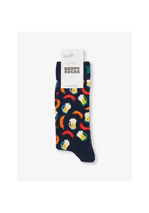 Mens Happy Socks Beer and Sausage Stretch-Cotton Blend Socks