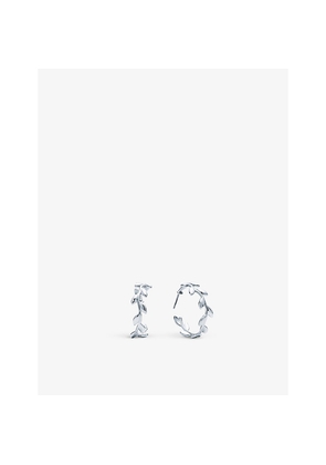 Tiffany & Co Paloma Picasso Olive Leaf Sterling Silver Hoop Earrings