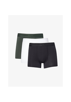 Mens Che Pack Of Three Branded-Waistband Stretch-Woven Trunks