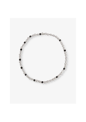 Mens Darkai Mixed Feelings 18ct White Gold-Plated Brass and Stone Necklace