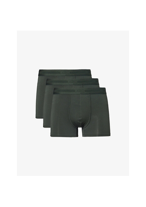 Mens Che Elasticated-Waistband Pack Of Three Stretch-Woven Trunks