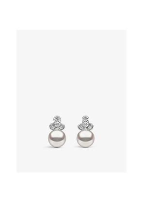 Yoko London Trend 18ct White-Gold, 0.162ct Brilliant-Cut Diamond and Freshwater Pearl Earrings