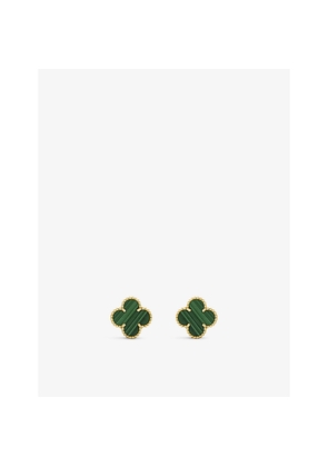 Van Cleef & Arpels Vintage Alhambra Yellow-Gold and Malachite Stud Earrings