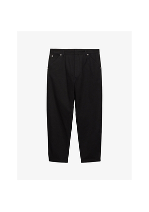 Mens Prada Triangle-Logo Tapered-Leg Relaxed Cotton Trousers