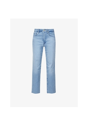 Womens Good American Good Straight Straight-Leg High-Rise Stretch-Denim Jeans