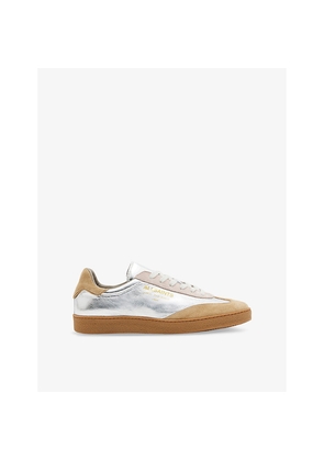 Womens Allsaints Thelma Metallic Leather and Suede Low-Top Trainers