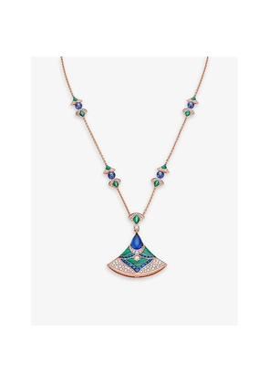 Womens Bvlgari Divas' Dream 18ct Rose-Gold, 0.23ct and 2.29ct Diamonds, 2.30ct Sapphires, Tanzanite and Malachite Necklace
