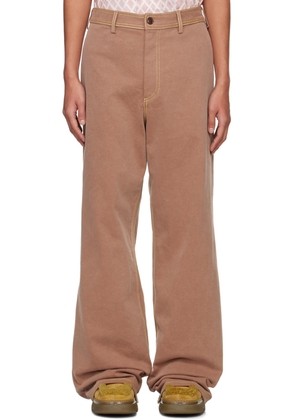 Marni Brown Contrast Stitching Jeans