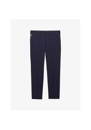 Womens Prada Triangle-Logo Slim-Fit Wool Trousers