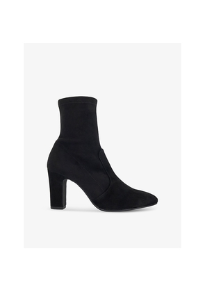 Womens Dune Optilly Slip-On Heeled Suede Ankle Boots