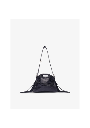 Womens Maje Tassel-Embellished Mock-Croc Leather Shoulder Bag