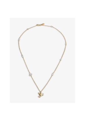 Womens La Maison Couture With Love Darling Peace Gaia 14ct Gold-Plated Sterling-Silver, Gemstone and Pearl Necklace