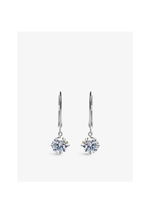 Womens Carat London Briar 9ct White-Gold and 2ct Eq Cubic Zirconia Drop Earrings