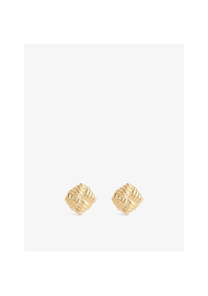 Womens Heaven Mayhem Wind Yellow-Gold Plated Metal Stud Earrings