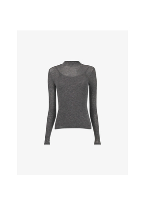 Womens Leem High-Neck Long-Sleeve Wool Jumper
