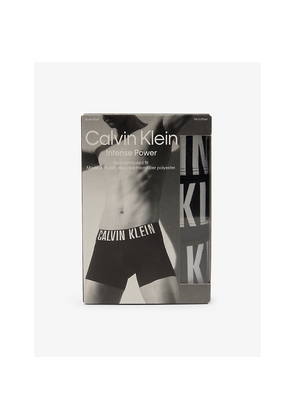 Mens Calvin Klein Branded-Waistband Pack Of Three Stretch-Woven Boxer Briefs