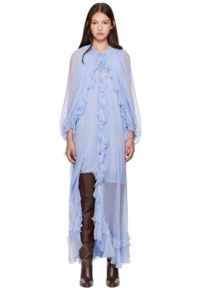Chloé Blue Cape Maxi Dress