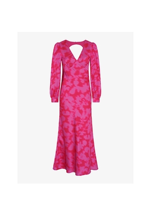 Womens Omnes Francoise Long-Sleeve Satin Maxi Dress