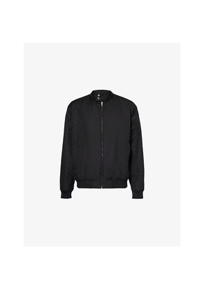 Mens Gucci Monogram-Print Two-Zip-Pockets Relaxed-Fit Woven-Blend Jacket