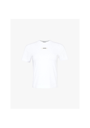Womens Jacquemus Brand-Print Short-Sleeve Stretch-Cotton T-Shirt