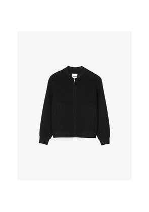 Mens Sandro Baseball-Collar Wool-Blend Jacket