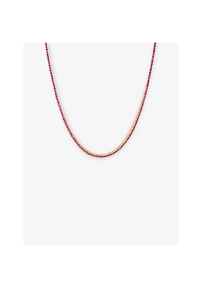 Womens Roxanne First Tennis 14ct Rose-Gold and 6.1ct Pink-Sapphire Necklace