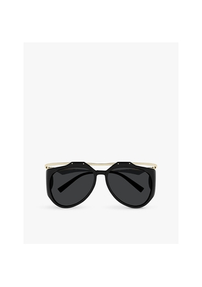 Womens Saint Laurent Slm137 Amelia Pilot-Frame Acetate and Metal Sunglasses