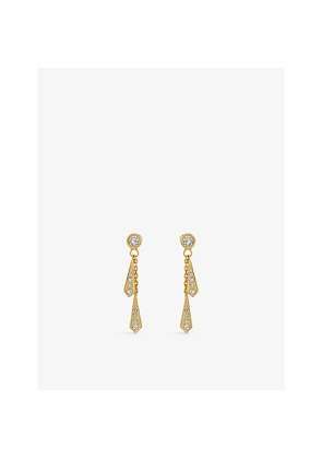 Womens La Maison Couture Sonia Petroff Cascata 24ct Yellow Gold-Plated Brass and Swarovski Crystal Drop Earrings