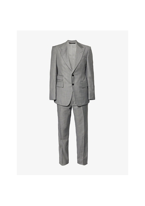 Mens Tom Ford Sharkskin Shelton Regular-Fit Wool Suit