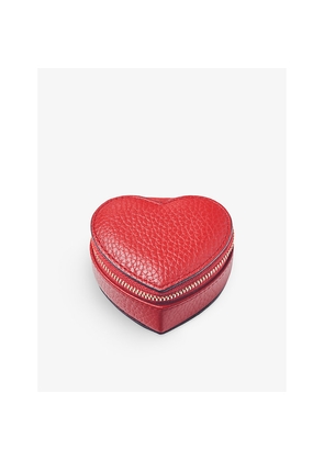 Womens Aspinal Of London Branded Heart-Shaped Leather Ring Box
