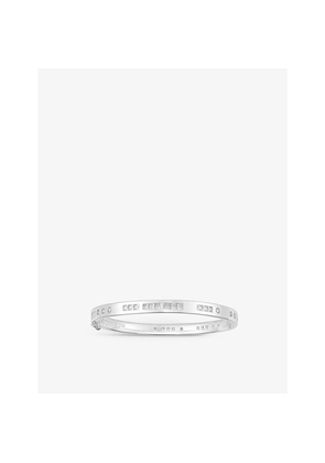 Womens Apm Monaco Bonheur Morse Code Sterling-Silver and Cubic Zirconia Bangle