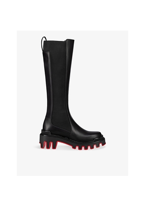 Womens Christian Louboutin Marchacroche Dune Knee-High Leather Boots