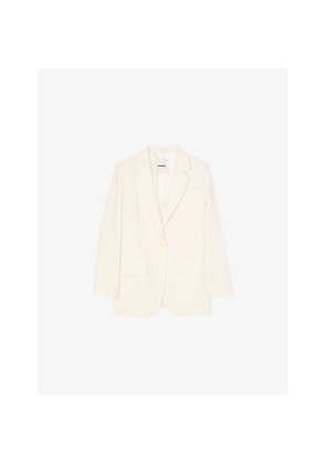Womens Sandro Notched-Lapel Single-Breasted Woven Blazer