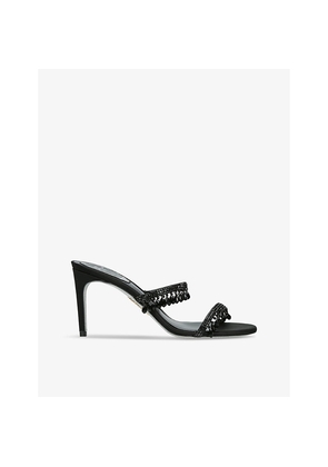 Womens Rene Caovilla Chandelier 80 Crystal-Embellished Heeled Satin Sandals
