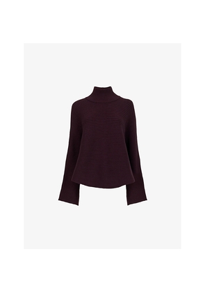 Womens Leem High-Neck Relaxed-Fit Wool-Blend Jumper