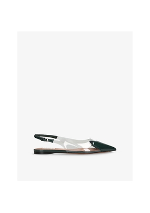 Womens Azzedine Alaia Le Coeur Leather and PVC Slingback Flats