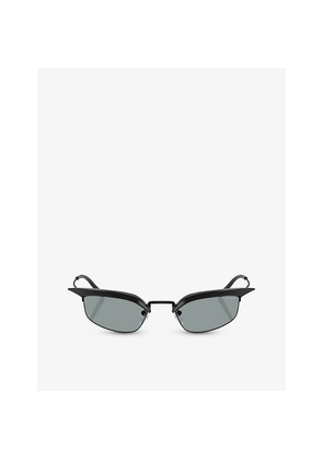 Womens Prada Pr B50S Rectangle-Frame Metal Sunglasses
